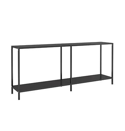 Console Table Black 70.9"x13.8"x29.7" Tempered Glass
