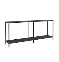 Console Table Black 70.9"x13.8"x29.7" Tempered Glass
