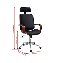 vidaXL Swivel Office Chair with Headrest Bentwood Artificial Leather