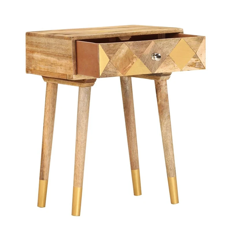vidaXL Bedside Cabinet 16.9"x11.8"x22.8" Solid Mango Wood