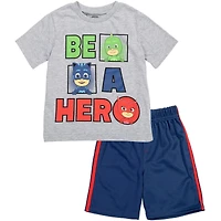 Pj Masks Toddler Boys T-Shirt and Mesh Shorts Outfit Set
