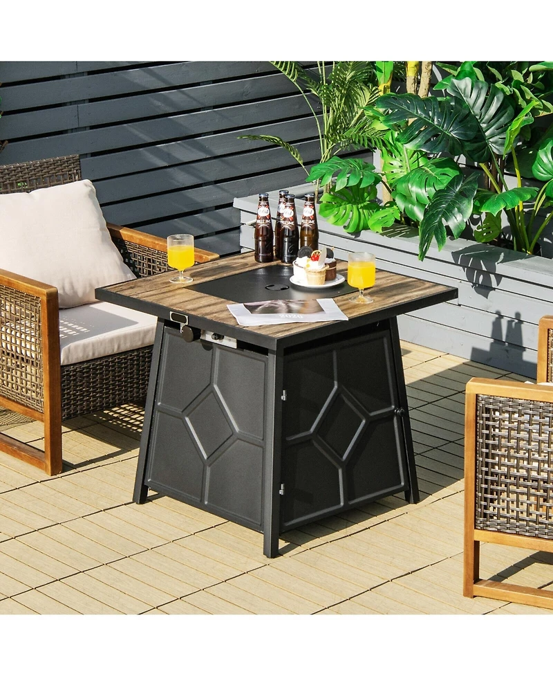 Inolait 40 000 Btu 28 Inches Propane Gas Fire Pit Table With Cover