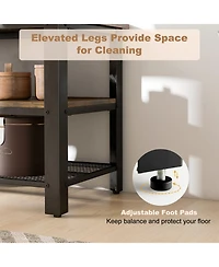 Industrial Tv Stand up to 50 Inches with Power Outlets and Usb Ports-Rustic Brown