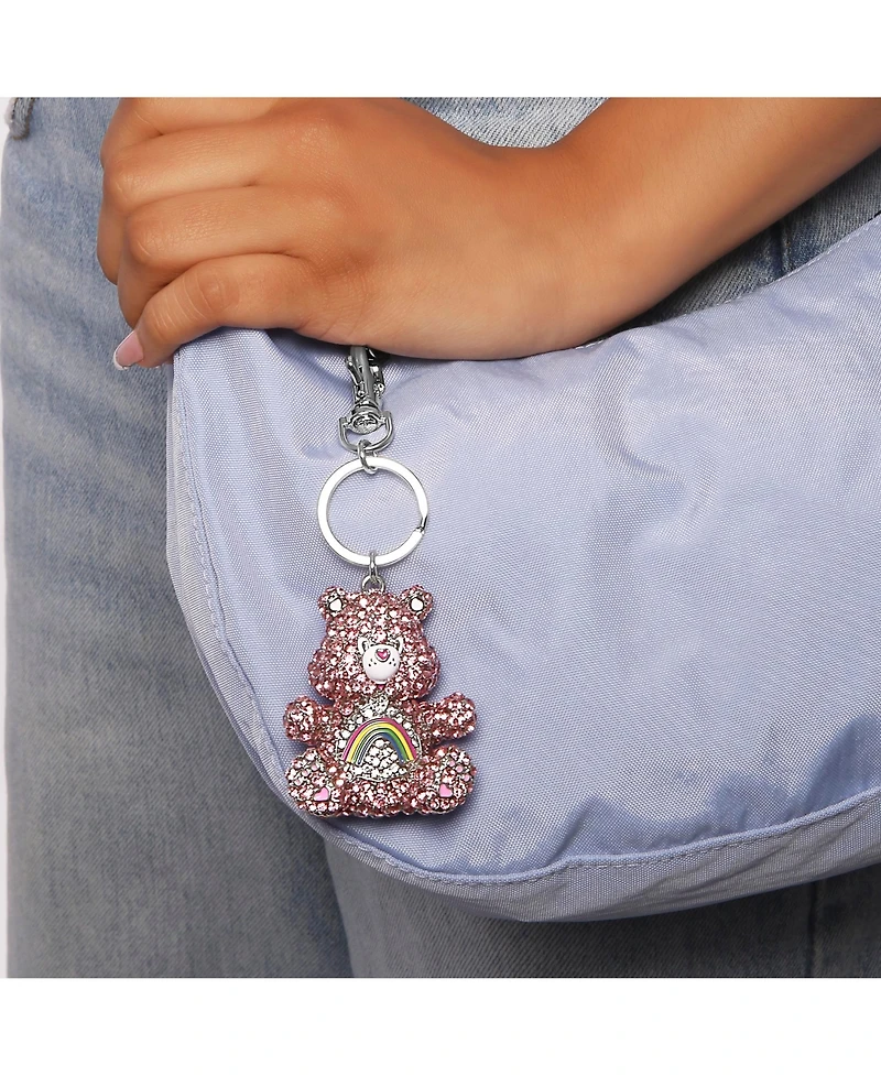 Care Bears Pave 3D Bling Cheer Bear Keychain - Bag Charm, Backpack Accessories, Travel Collectible Gift Keychains