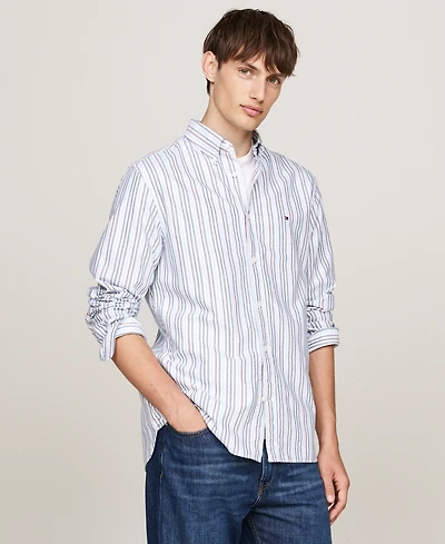 Tommy Hilfiger Men's Heritage Regular-Fit Stripe Button-Down Oxford Shirt