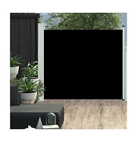 Patio Retractable Side Awning 39.4"x118.1" Black