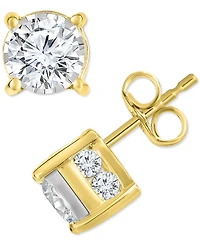 TruMiracle Diamond Side Halo Stud Earrings (5/8 ct. t.w.) 14k Gold