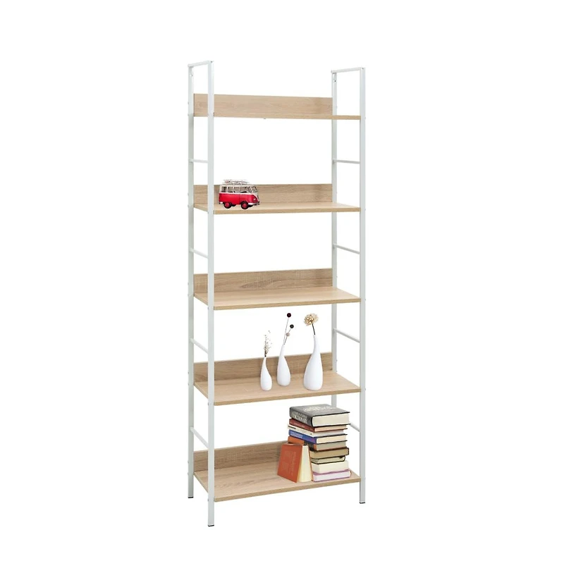 5-Layer Book Shelf Oak 23.6"x10.9"x62.4" Engineered Wood