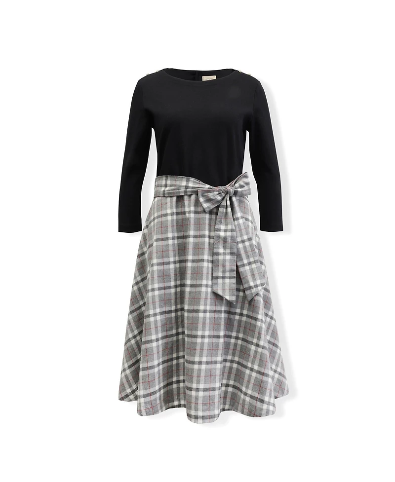 Hope & Henry Women's Long Sleeve Knit Fit and Flare Dress