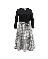 Hope & Henry Women's Long Sleeve Knit Fit and Flare Dress