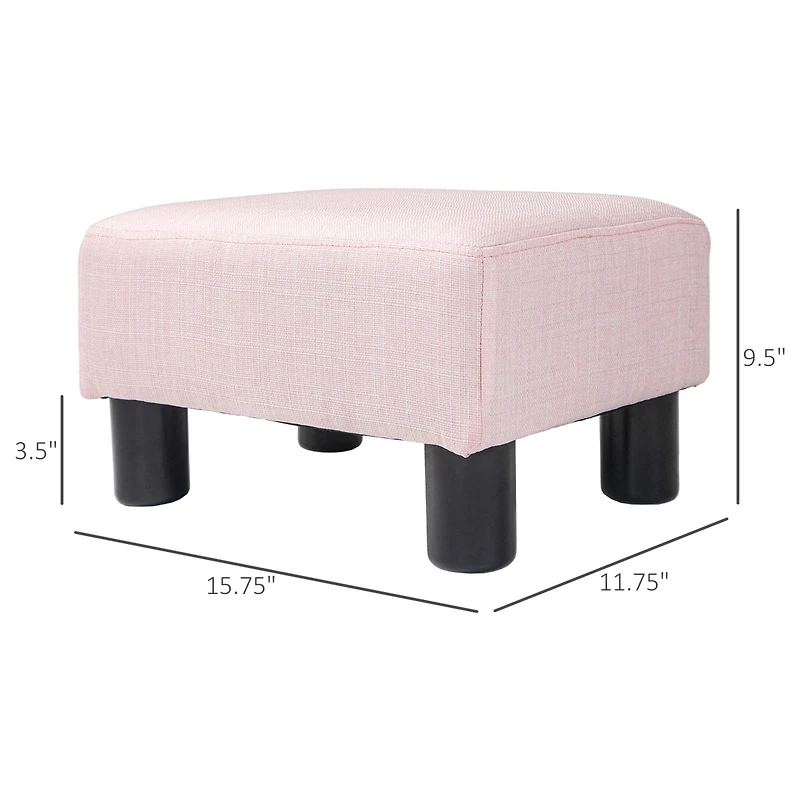 Homcom Modern Footrest Ottoman, Fabric Cube Foot Stool,
