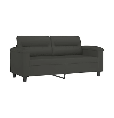 vidaXL 2-Seater Sofa Dark Gray 55.1" Microfiber Fabric