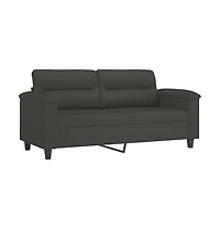 vidaXL 2-Seater Sofa Dark Gray 55.1" Microfiber Fabric