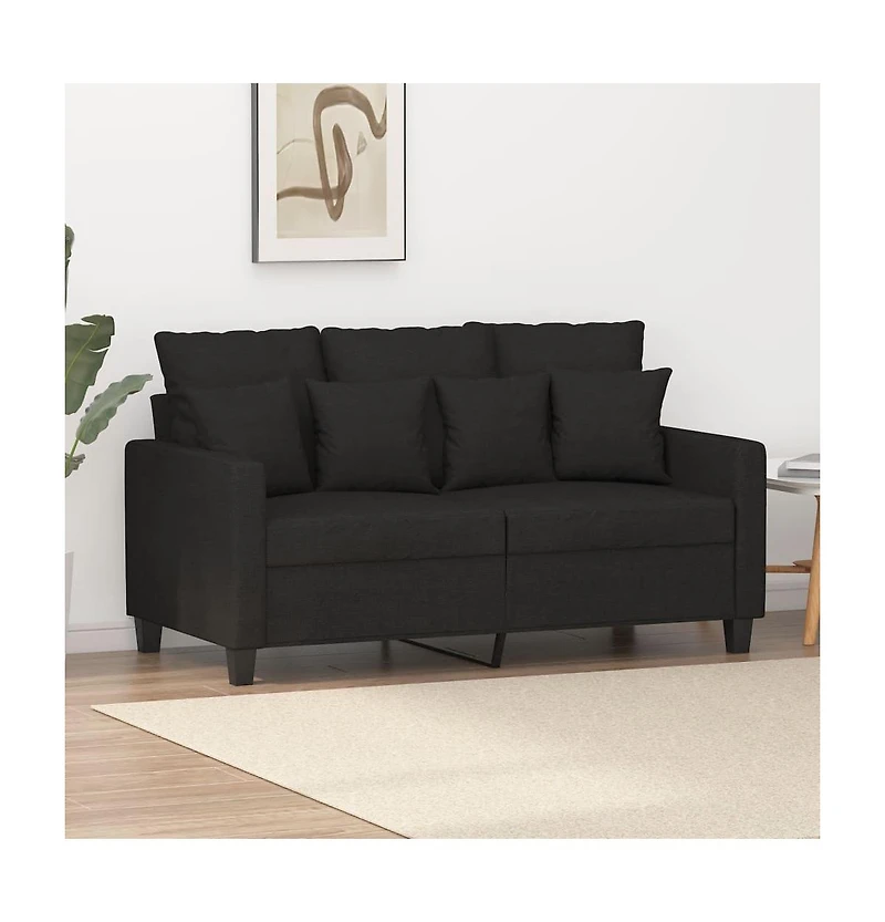 vidaXL 2-Seater Sofa Black 47.2" Fabric