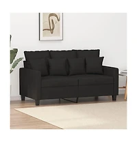 vidaXL 2-Seater Sofa Black 47.2" Fabric
