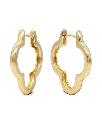 Devata 14K Gold Clover Hoop Earrings