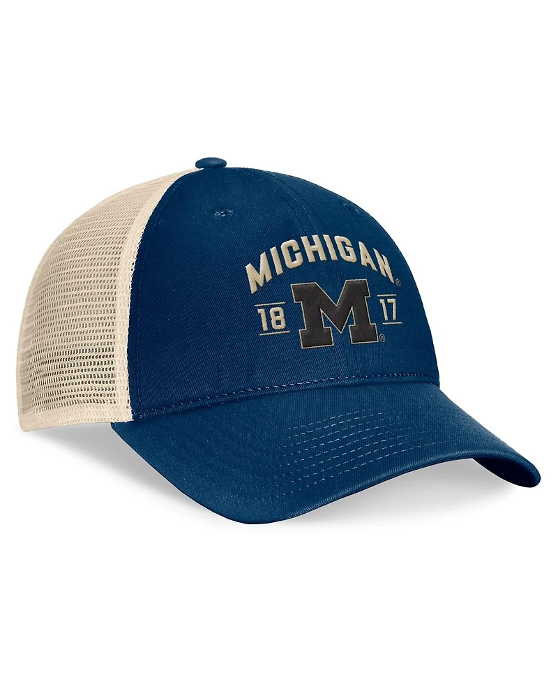 Top of the World Men's Navy Michigan Wolverines Heritage Waylon Trucker Adjustable Hat