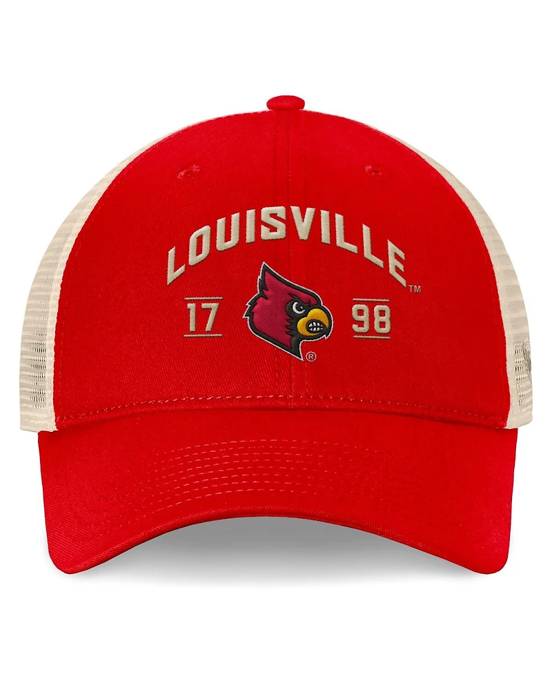 Top of the World Men's Red Louisville Cardinals Heritage Waylon Trucker Adjustable Hat