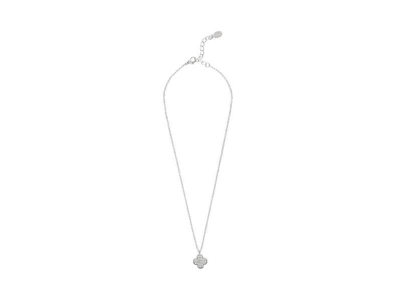 Rivka Friedman Rhodium Pave Clover Pendant