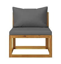 vidaXL 3 Piece Patio Lounge Set with Cushions Solid Acacia Wood