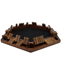 Pacific Shore Games 6 Player 14 in. Shut The Box Board Game, Walnut Stained Wood