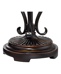 Franklin Iron Works Feuille Country Cottage Table Lamp 23 3/4" High Metal Openwork Leaf Mica Shade for Bedroom Living Room Bedside Nightstand Off