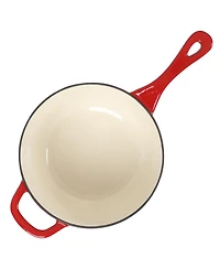 Crock-Pot 3 Qt Enamel Cast Iron Sauce Pan W/Lid - Gradient Red