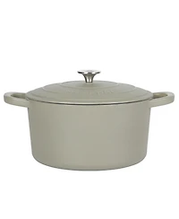 Crock Pot Artisan 7-Quart Round Dutch Oven - Matte Linen White W/ Gold Knob