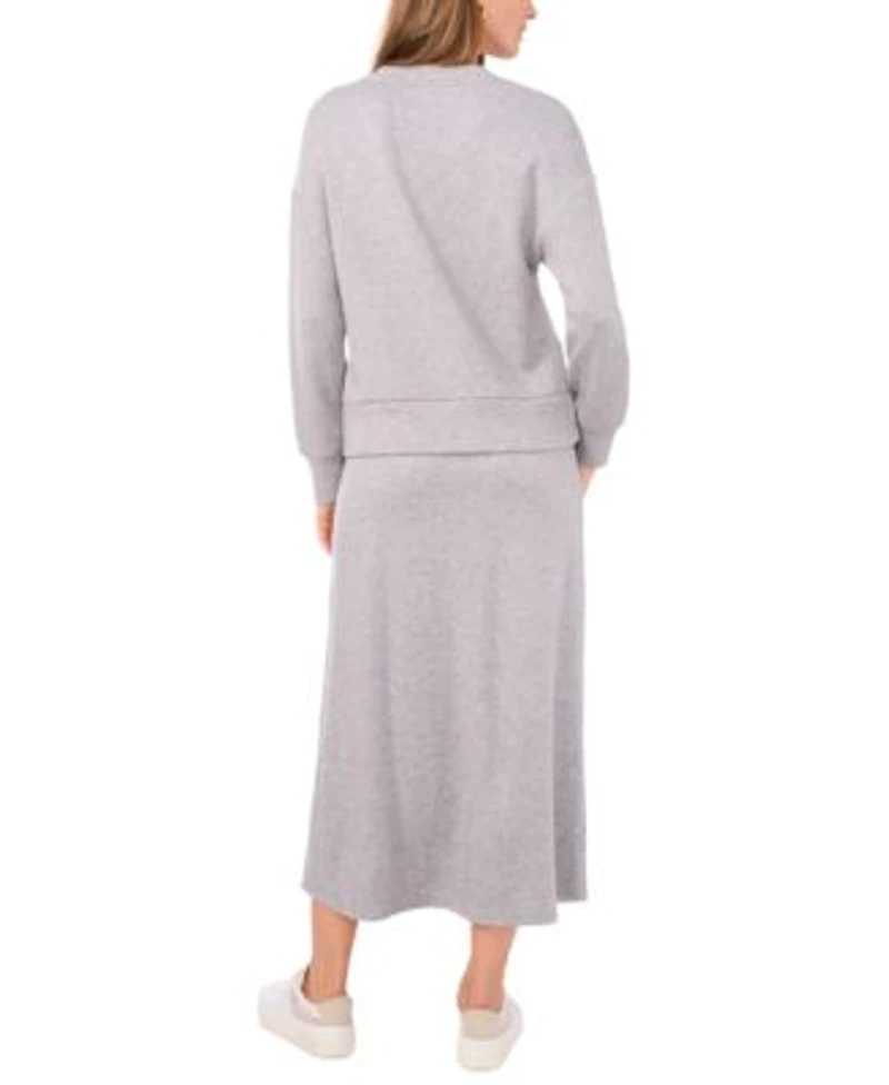Vince Camuto Womens V Neck Long Sleeve Sweater Maxi Skirt