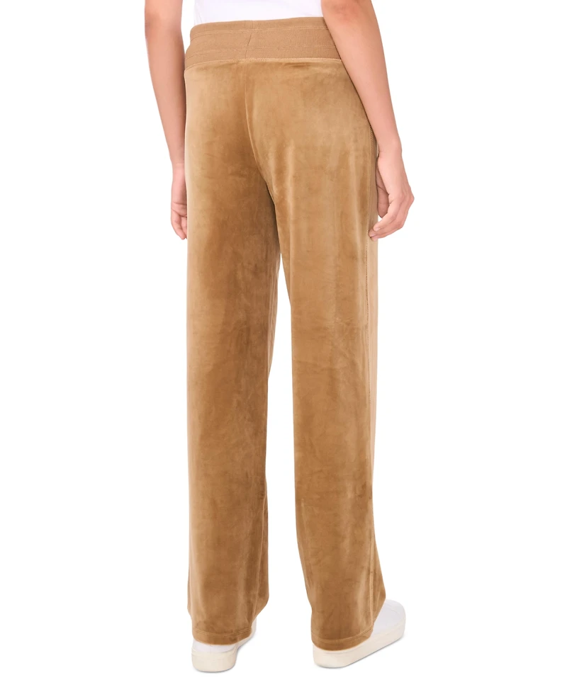 Vince Camuto Women's Velour Drawstring-Waist Straight-Leg Pants