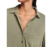 Lucky Brand Women's Sandwash Long Sleeve Button Front Shirt