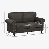 Homcom Mid Century Modern Loveseat Sofa with Nailhead Trim,