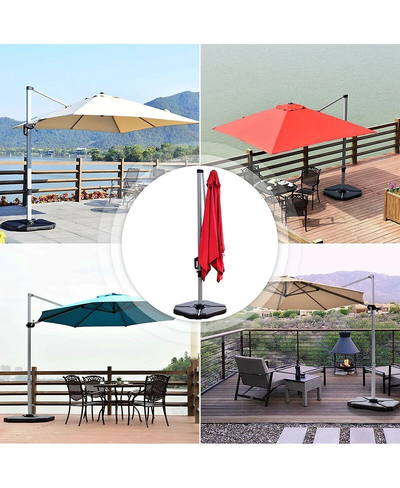 Givimo 4 Pieces 195 lbs Patio Cantilever Offset Umbrella Base Weight Sand
