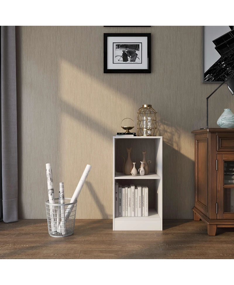Sugift 2 Pieces 2-tier Bookcase Set with Anti-toppling Device