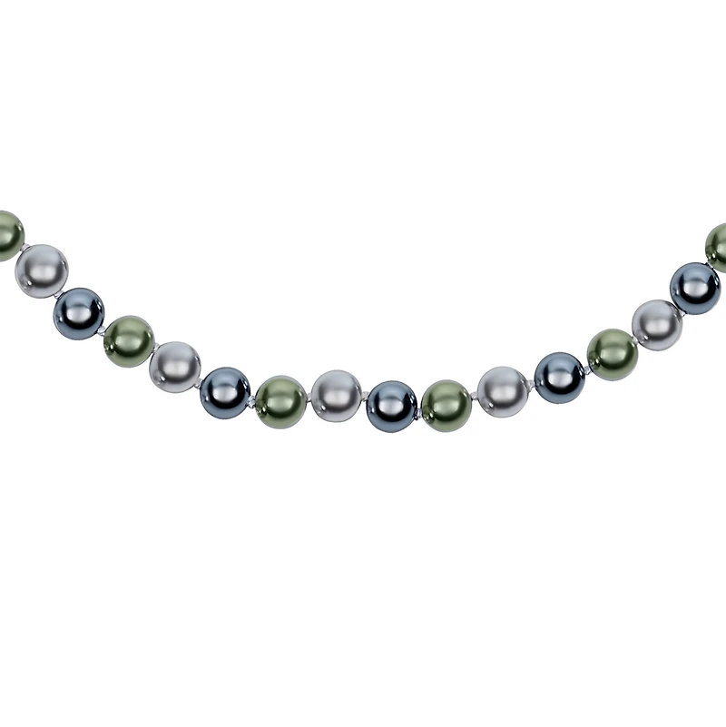 Bling Jewelry Hand Knotted Long Strand Double Triple Wrap Endless Layering 8MM Tri Color Multicolor Black White Grey Simulated Pearl Strand Necklace L