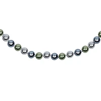 Bling Jewelry Hand Knotted Long Strand Double Triple Wrap Endless Layering 8MM Tri Color Multicolor Black White Grey Simulated Pearl Strand Necklace L