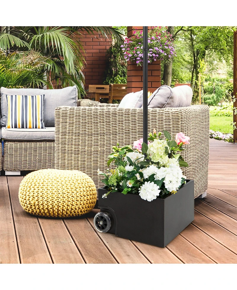 Givimo 150 Pounds Patio Umbrella Base Stand Wheels Planter Outdoor