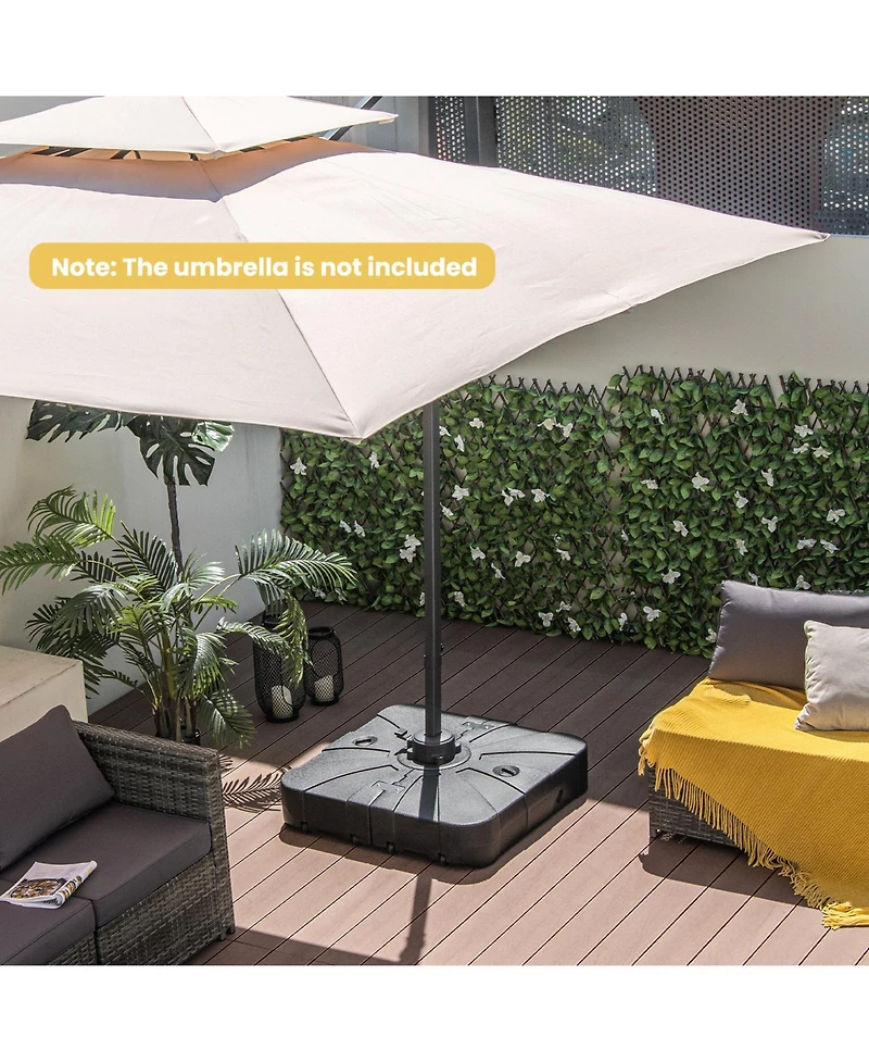 Givimo 33.5 x 33.5 Inch Fillable Cantilever Umbrella Base with Wheels