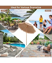 Givimo 7.2 Feet Patio Thatched Tiki Umbrella Hawaiian Hula Beach Umbrella