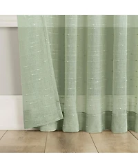 Noemi Slub Stripe Rope Tab Semi-Sheer Tab Top Curtain Panel