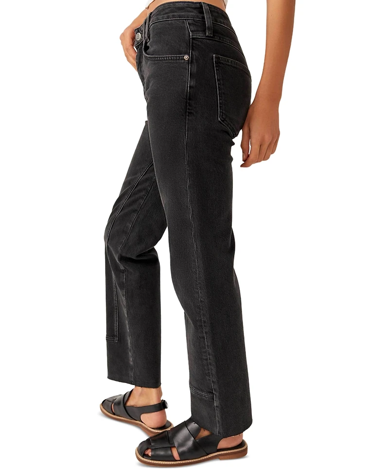 Free People Women's Risk Taker High-Rise Straight-Leg Jeans
