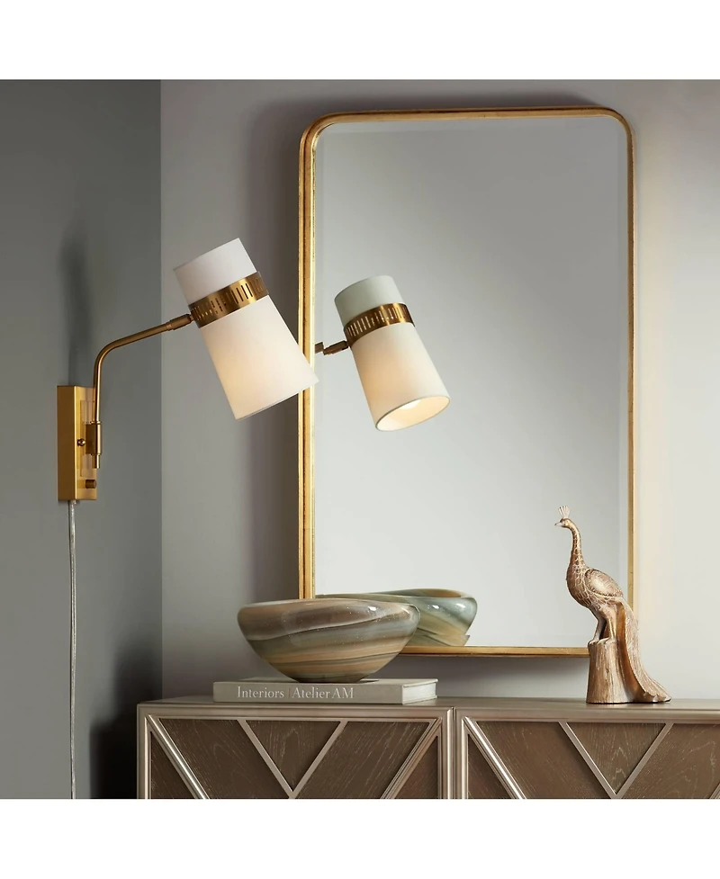 Uttermost Andi Rectangular Vanity Decorative Wall Mirror Modern Beveled Glass Warm Gold Iron Frame 24" Wide for Bathroom Bedroom Living Room Home