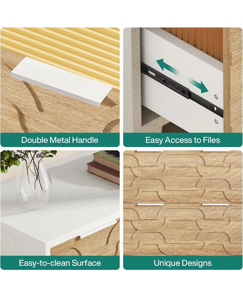 Tribesigns 2-Drawer File Cabinet, Lateral Filing Cabinet, Office Storage Cabinet, Printer Stand with Storage Drawer for Home Office