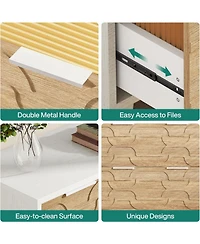 Tribesigns 2-Drawer File Cabinet, Lateral Filing Cabinet, Office Storage Cabinet, Printer Stand with Storage Drawer for Home Office