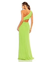 Mac Duggal Women's Cut Out One Shoulder Ruched Back Gown