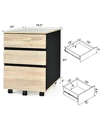 Skonyon 3-Drawer Mobile File Cabinet for Home Office