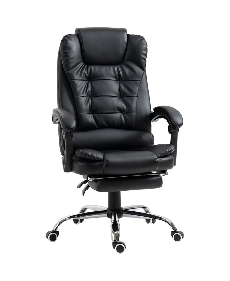Homcom Executive Office Chair with Footrest, Padded Armrests,