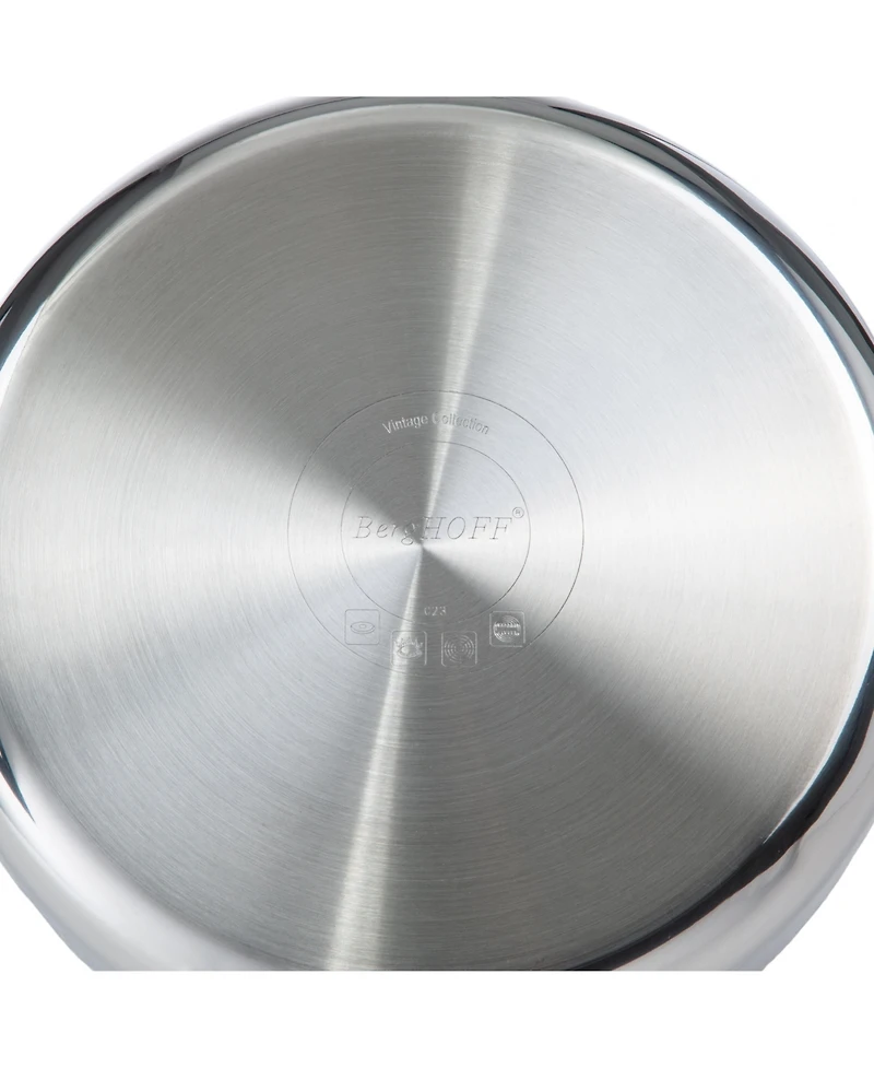 BergHOFF Vintage Tri-Ply 18/10 Stainless Steel 5.5" Saucepan 1qt. with Lid, Hammered
