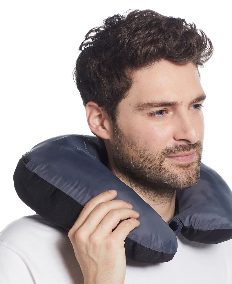 Weatherproof Men's Packable Neck Pillow Zip-Front Quilted Jacket
