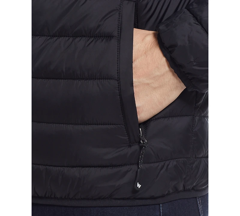 Weatherproof Men's Packable Neck Pillow Zip-Front Quilted Jacket